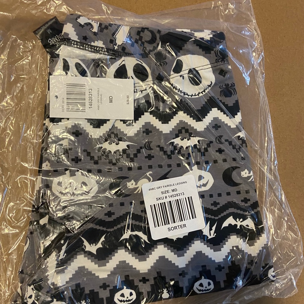 NEW Nightmare Before Christmas Leggings Medium Halloween Disney Hot Topic NWT